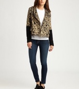 Capturing the animal-print trend is as easy as donning this cropped mixed-media design.Notched collarLong sleevesDouble-breasted designButton closureFlap pocketsFully linedAbout 22 from shoulder to hemBody: 40% cotton/16% polyester/13% virgin wool/13% poly-cotton blend/9% mohair/7% alpaca/2% nylonContrast: polyesterDry cleanImported Model shown is 5'8½ (174cm) wearing US size 4. 