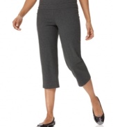 Get a slimming silhouette thanks to a built-in tummy panel in these easy capris from Style&co. Sport.