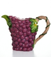 A fun bunch, the Grape pitcher from Martha Stewart Collection is bursting with whimsical detail, from its juicy purple fruit to leaf and vine accents.