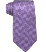 Square off. This Calvin Klein tie finishes off your look the right way.