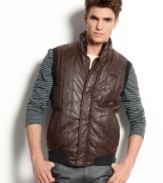 Go mod with the look of this Benson vest from Guess, with extra pockets on the front to add some storage space to your style.