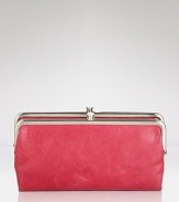 Sleek and shiny, this Hobo leather wallet is a chic home for your cash.