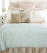 Drift away. Create a soothing environment in your bedroom with this Martha Stewart Collection Petal Drift sham, featuring an elegant floral motif in a serene palette for a gorgeous, relaxed look.