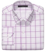 A classic pattern in a pleasing palette ups the ante on your suit. This Geoffrey Beene shirt gets you set for the day.