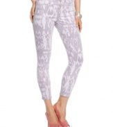 An allover ikat-inspired print and purple wash make these cropped Joe's Jeans skinny jeans a hot summer must-have!