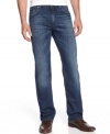 Having a tough time with your denim tones? These medium wash jeans from Hugo Boss help bridge the color gap.