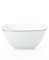 With lightweight construction in fine bone china, a softly squared design and platinum edging, the Mikasa Couture Platinum 5 fruit bowl (shown right) offers a new take on sophisticated modern dining.