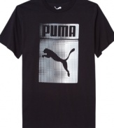 Take a leap onto the side of stellar, sporty style with this graphic t-shirt from Puma.