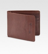 Beautifully crafted billfold style in genuine leather.One billfold compartmentEight card slotsFully lined4½ x 3½Imported