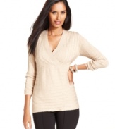 Style&co.'s petite sweater is perfect for the season ahead with its beautiful fit and shimmering metallic finish.