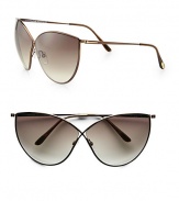 Retro metal cat's-eye sunglasses get a glam update with a crossover butterfly shaped frame. Available in rose gold with gradient brown lens.Metal temples100% UV protectionMade in Italy