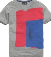 This v-neck t-shirt from Armani Jeans keeps you comfortable, casual and cool.