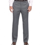 Lighten up. These gray wool pants from Lauren by Ralph Lauren are a smoky alternative to the usual blacks and blues.