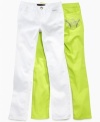 Add a pop to her outfit with these color or white denim jeans from Baby Phat.