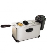 What's the latest in do-it-yourself deliciousness? Deep frying! From French fries to chicken fingers, this stainless steel deep fryer gives your food that golden brown crispiness and unbeatable fried flavor. One-year warranty. Model 13401.