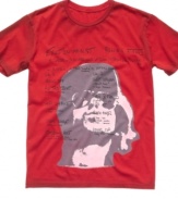 Exile your old t-shirt style with this graphic tee from Rolling Stones.