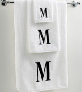 Dry off in your signature style with monogrammed towels from Avanti. Embroidered with a single capital letter in Bodoni font, this combed cotton hand towel makes it easy to personalize your bath.