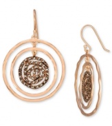 Add some glitter and glam to your look. Genevieve & Grace's pretty graduated circle drop earrings feature sparkling marcasite in 18k rose gold over sterling silver. Approximate drop: 2 inches.