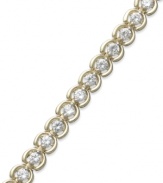 Light up the night. This half-moon bracelet features full-cut diamonds (3 ct. t.w.) for a look that's truly elegant. Set in 14k gold. Approximate length: 7-1/4 inches.