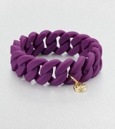 The shape is that of a chunky linked chain but the material is molded silicone in this soft, cushiony bracelet that's both bright and whimsical.SiliconeGold-finished signature charmDiameter, about 2.5Imported