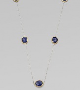 Rich lapis stations set in 24k gold on a sterling silver link chain for a truly elegant style. Lapis24k goldSterling silverLength, about 39½Lobster clasp closureImported 