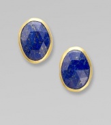 Rich lapis stones set in 24k goldplated sterling silver for a truly elegant style. Lapis24k goldplated sterling silverSize, about ¾Hinged post backImported 