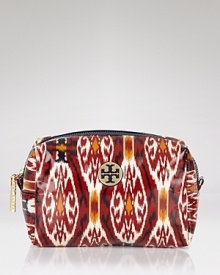 With a bold ikat pattern and a delicate logo, Tory Burch's printed cotton cosmetics case is almost as pretty as you are.