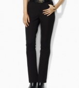 Rendered in smooth stretch cotton twill, Lauren by Ralph Lauren's Adelle pant channels sophisticated elegance in a classic silhouette with a sleek straight leg.