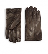 THE LOOKButtery leather with seam detailingVented cuffsTHE MATERIALLeatherCashmere liningCARE & ORIGINDry cleanImported