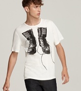 Punk-studded boots pump up this graphic John Varvatos Star USA tee, in soft pima cotton.