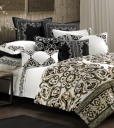 Soft and sumptuous 300-thread count cotton sateen is embellished with an ornate floral motif along the cuff for just a touch of Asian-inspired beauty in these Silk Road sheet sets from N Natori.