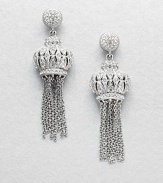 EXCLUSIVELY AT SAKS. A vintage-inspired style featuring hand-set, brilliant pavé crystals in a tassel drop design. CrystalsRhodium-plated brassDrop, about 1.75Post backImported 