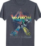 Defender of the universe. This Voltron shirt from Fifth Sun rounds out your sweet t-shirt collection.