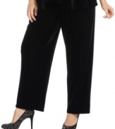 Celebrate the holiday season in style with Elementz' plus size wide-leg pants, crafted from plush velvet.