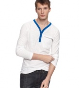 Never ask Y when it comes to a modern and hip henley to add to your wardrobe like this one from Kenneth Cole Reaction.