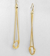 A modern style with a radiant knotted snake chain. BrassLength, about 2.75Hook backImported 