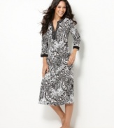 Bring a vacation vibe to every day with the comfy, cotton Island Life caftan by Charter Club.