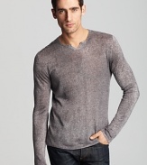 John Varvatos Sprayed Split Crew Neck Sweater