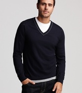 Work or weekend, this v-neck sweater from BOSS Orange boasts classic style.