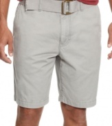 Great warm-weather style is a cinch with these belted shorts from American Rag.