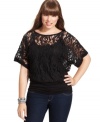 Lace up your style with ING's short sleeve plus size top-- it's a must-get for the season!