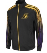 Look like Kobe without having to break a sweat with this Lakers track jacket from adidas.