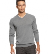 Keep it simple. This V-neck sweater from INC International Concepts lets you do just that.