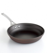 Just right. The perfect kitchen companion, this elegant bronze piece features multiple layers of nonstick technology, a hard-anodized construction and stay-cool handles for an unrivaled combination of professional performance and everyday ease. Your go-to for making frittatas, omelettes, pasta, sauteed seafood and so much more. Lifetime warranty.