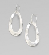 From the Scultura Collection. A newly textured oval design in gleaming sterling silver.Sterling silver Ear wire Drop, about 1¾ Imported