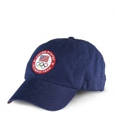 Finished with bold country embroidery, our cotton twill sport cap celebrates Team USA's participation in the 2012 Olympic Games.