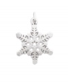 The weather report's in: prepare for a fashion flurry! Rembrandt's petite snowflake charm features an intricate cut-out design in sterling silver. Approximate drop: 1 inch.