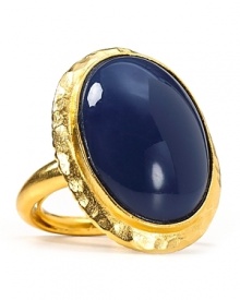 Decadent details matter. This gold-rimmed cocktail ring from Kenneth Jay Lane hits at vintage-inspired style, featuring an enamel stone.