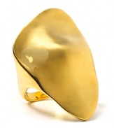 Alexis Bittar's liquid gold ring will add a dose of shapely shine to any look. During the day, slip it on with a pair of saturated stovepipes to be standout-chic.