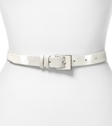 Give your waistline a hit of shine with this patent leather belt from Cole Haan. This detail instantly dresses up denim or adds polish to a flouncy frock.